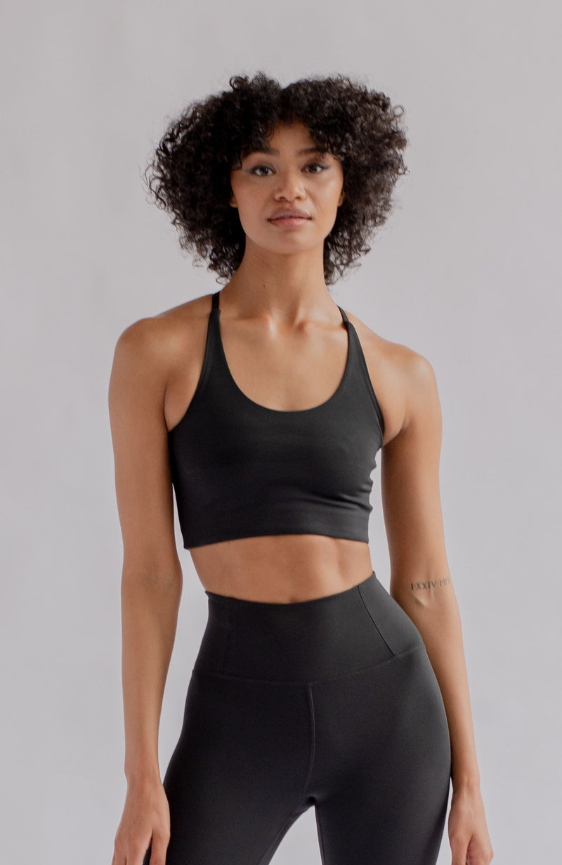 Halter neck sports bra - Black – Flo Fitness Store LTD.